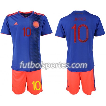 Camisetas Colombia JAMES 10 Niños Segunda Equipacion Copa América 2019